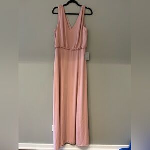 Wayf Dusty Rose V-Neck Maxi Dress